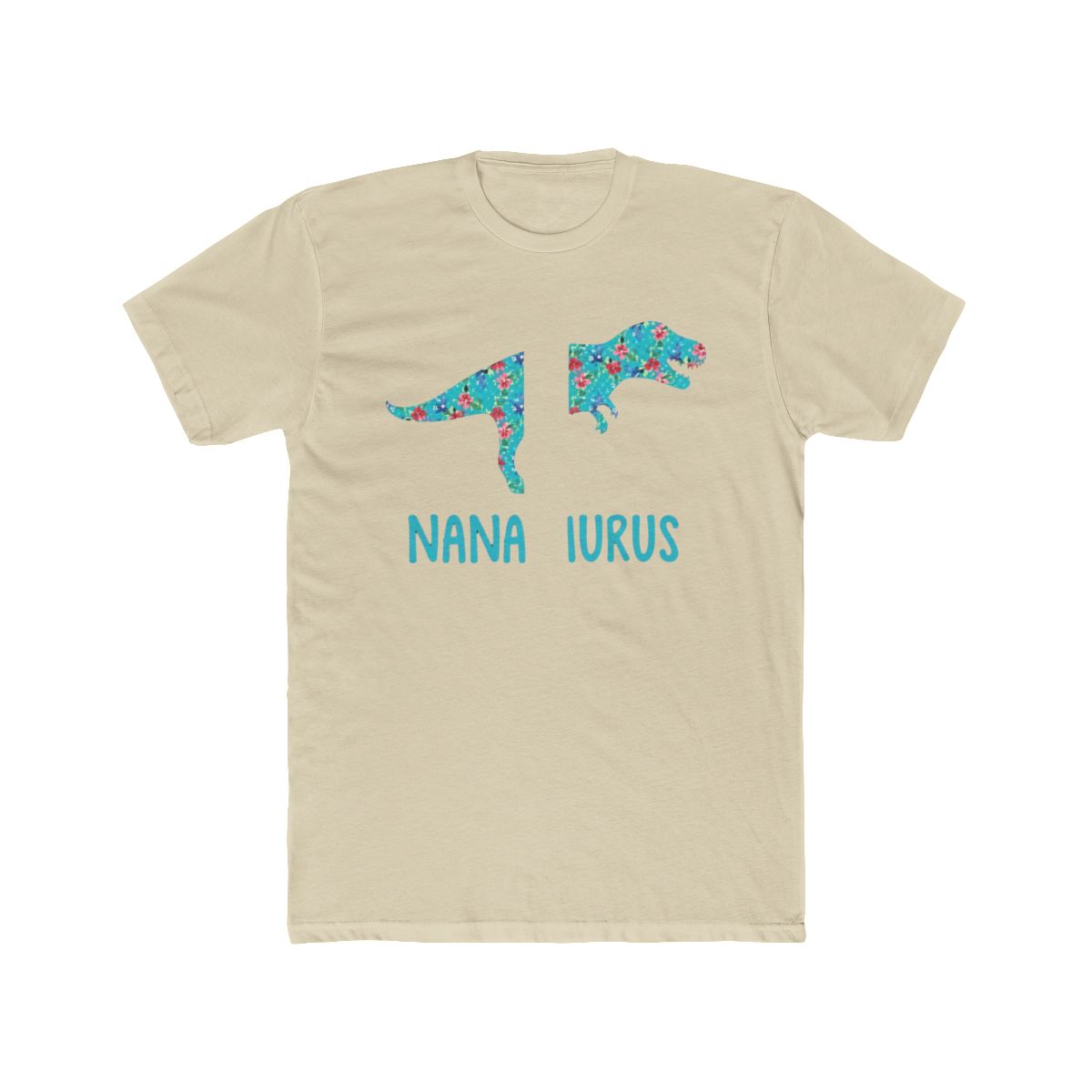 NanaSaurus T Shirt Nana Saurus Blue Floral Dinosau - alternate angle 4, merchandise
