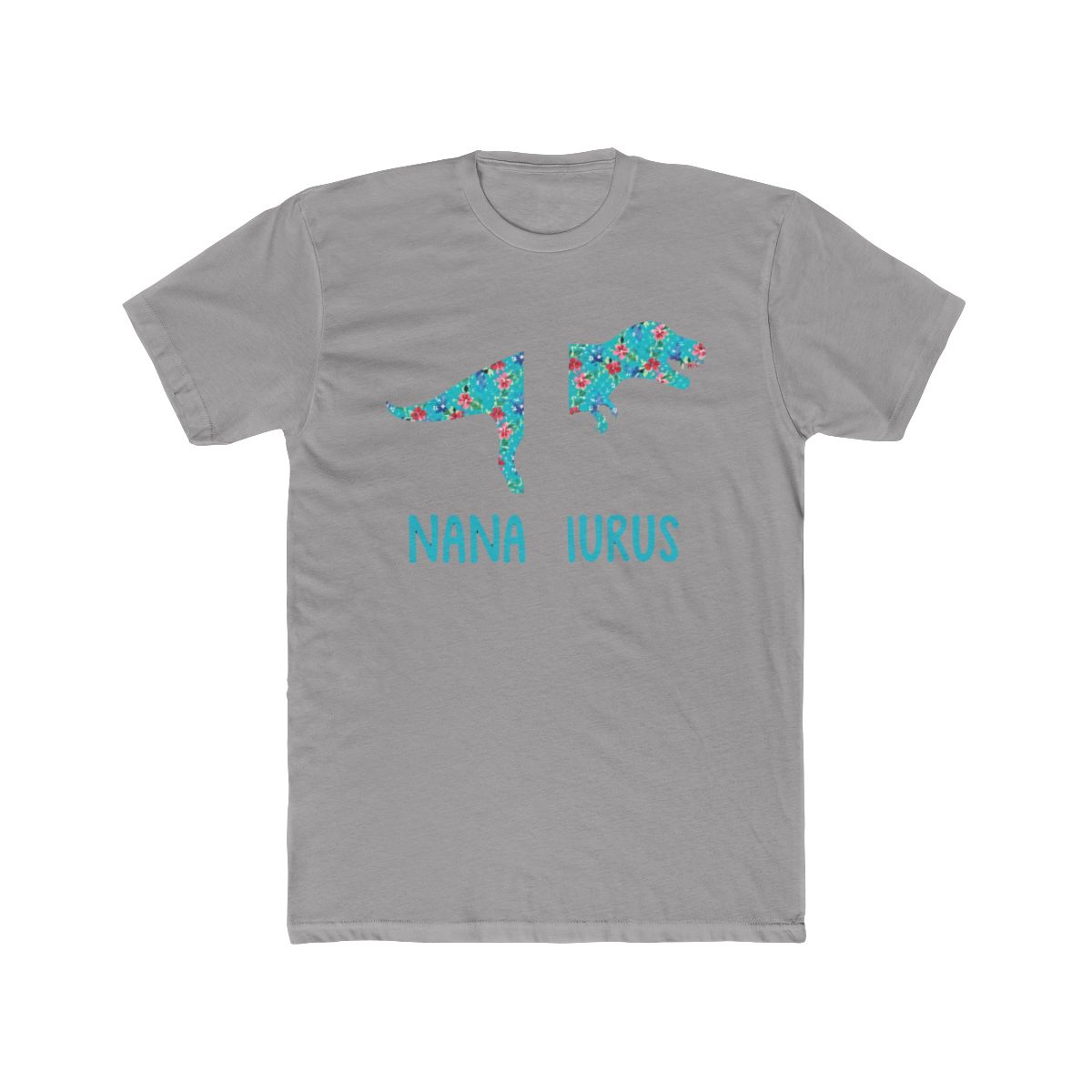 NanaSaurus T Shirt Nana Saurus Blue Floral Dinosau - alternate angle 2, merchandise