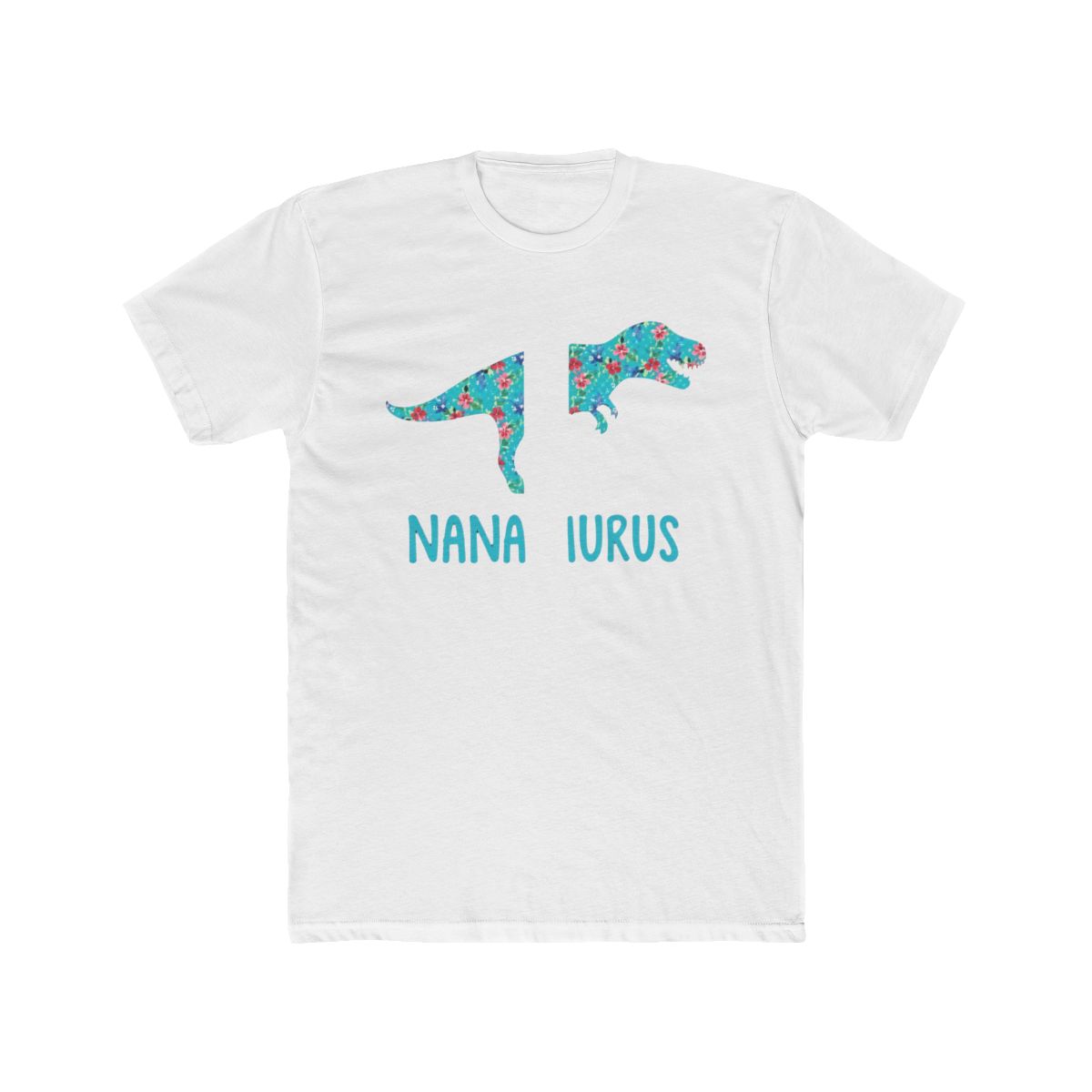 NanaSaurus T Shirt Nana Saurus Blue Floral Dinosau - Official T-Shirts merchandise