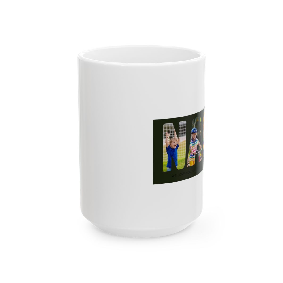 NANA Photo Collage Letter Cutout Grandkids Names Coffee Mug - alternate angle 2, merchandise
