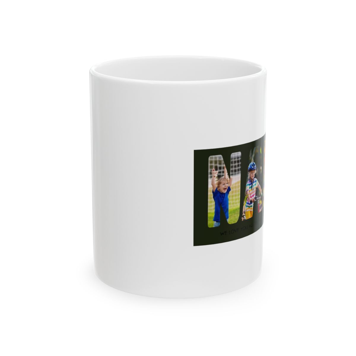 NANA Photo Collage Letter Cutout Grandkids Names Coffee Mug - alternate angle 1, merchandise