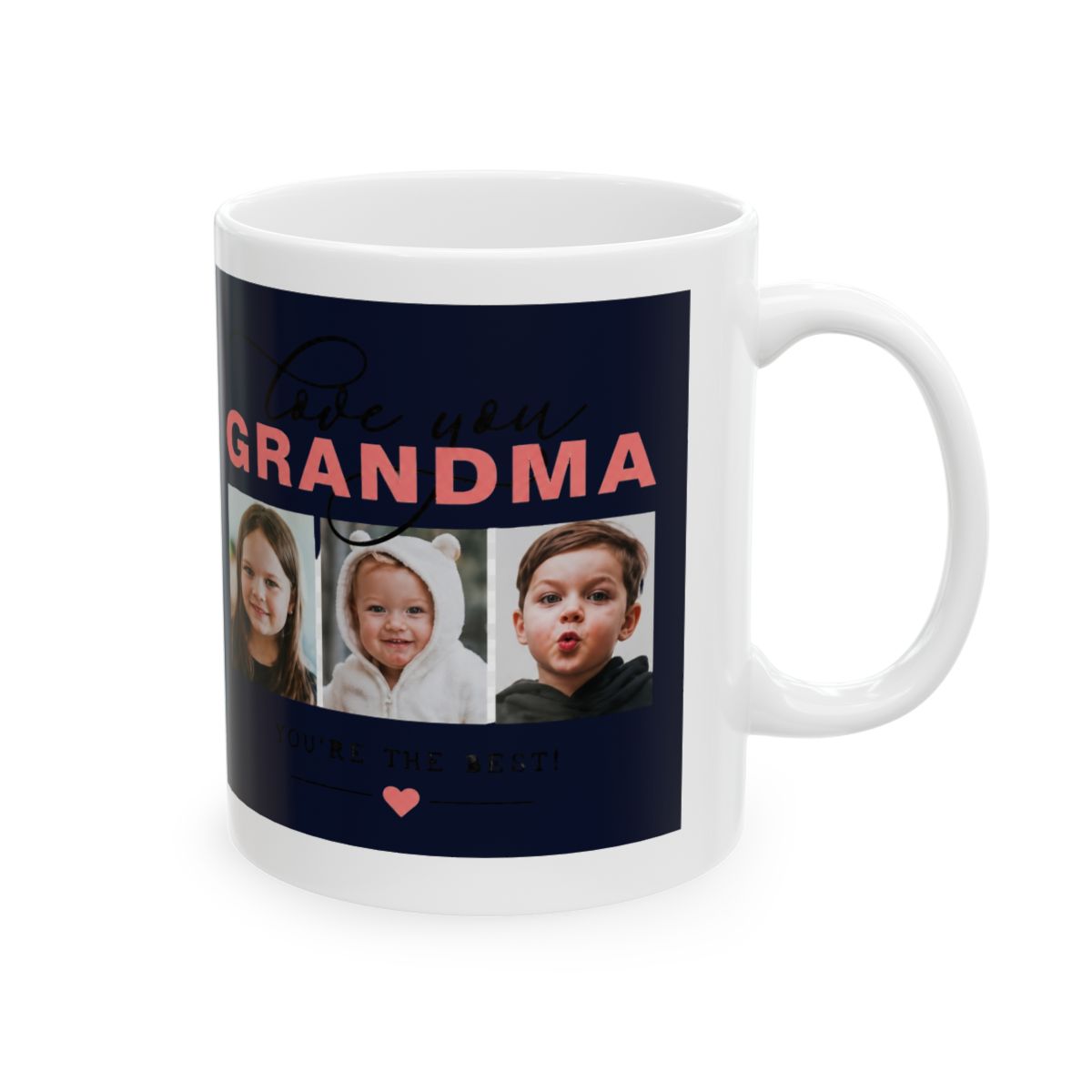 Love You Grandma/Nana/Other 3 Photo Two-Tone Coffee Mug