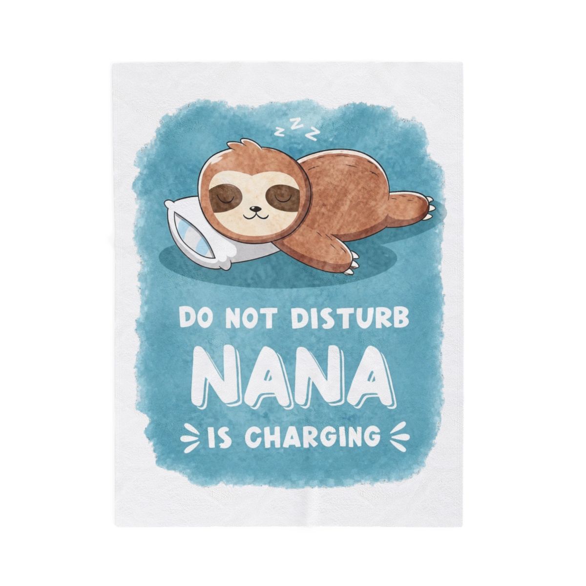Leebbsin Funny Nana Gifts, Nana Birthday Gifts from Grandkids | Nana is Charging Sloth Blanket 60" X 50", Cyan, Gifts for Nana Christmas Mothers Day, Soft Sloth Throws Blanket for Nana