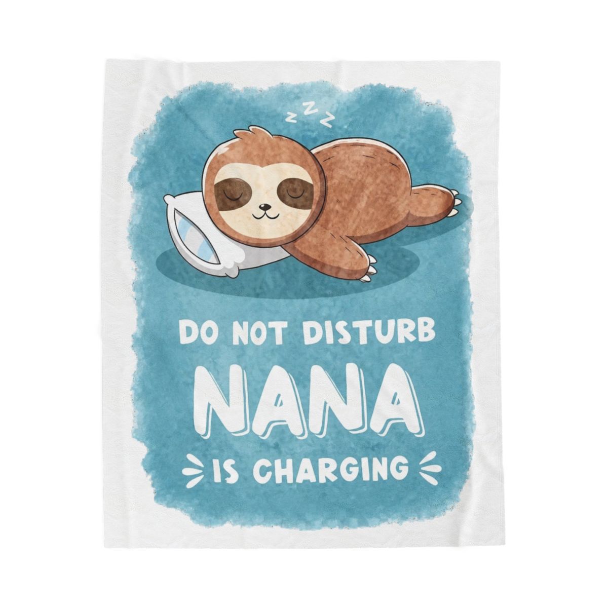 Leebbsin Funny Nana Gifts, Nana Birthday Gifts from Grandkids | Nana is Charging Sloth Blanket 60" X 50", Cyan, Gifts for Nana Christmas Mothers Day, Soft Sloth Throws Blanket for Nana - alternate angle 2, merchandise