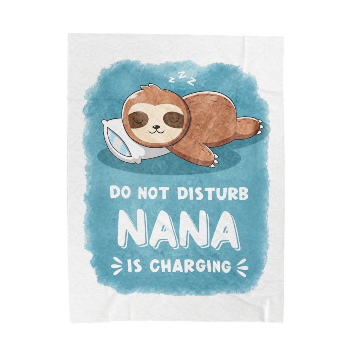 Leebbsin Funny Nana Gifts, Nana Birthday Gifts from Grandkids | Nana is Charging Sloth Blanket 60" X 50", Cyan, Gifts for Nana Christmas Mothers Day, Soft Sloth Throws Blanket for Nana - alternate angle 3, merchandise