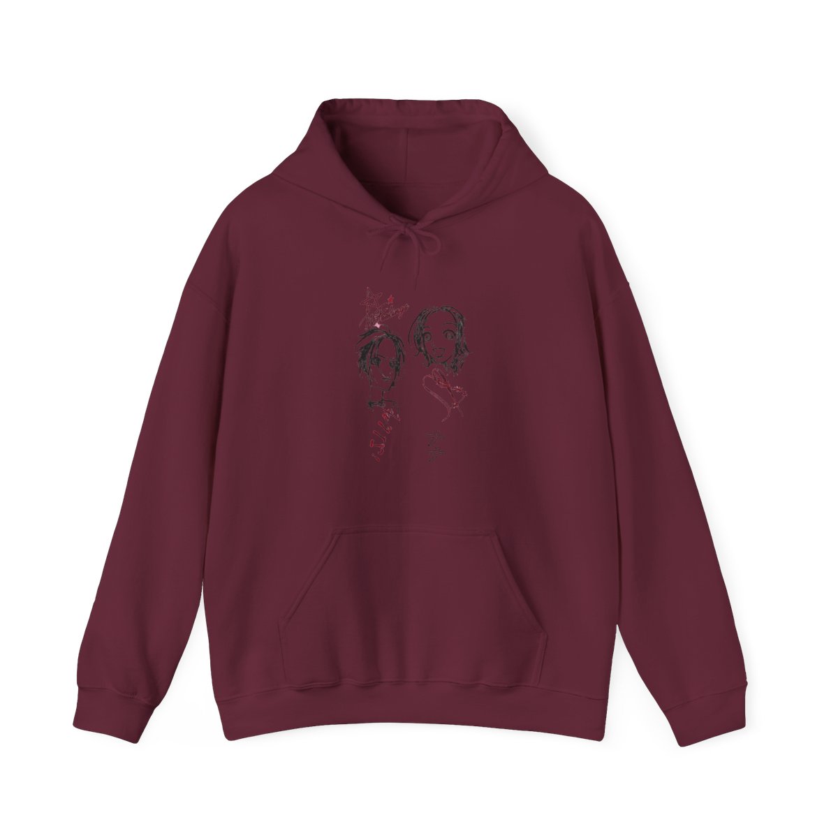 Nana Outline Art Fur Trim Girls Hoodie - alternate angle 3, merchandise