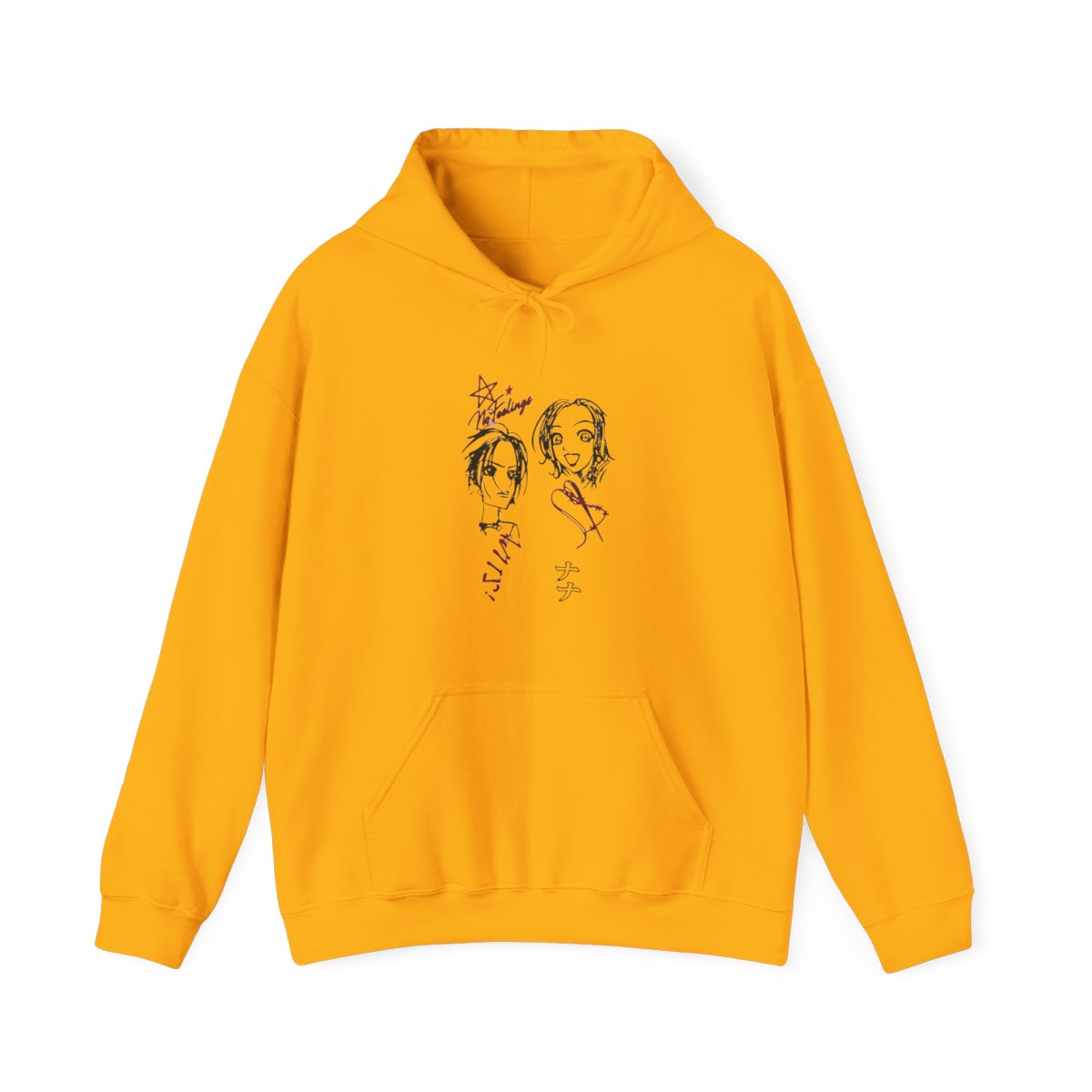 Nana Outline Art Fur Trim Girls Hoodie - alternate angle 2, merchandise