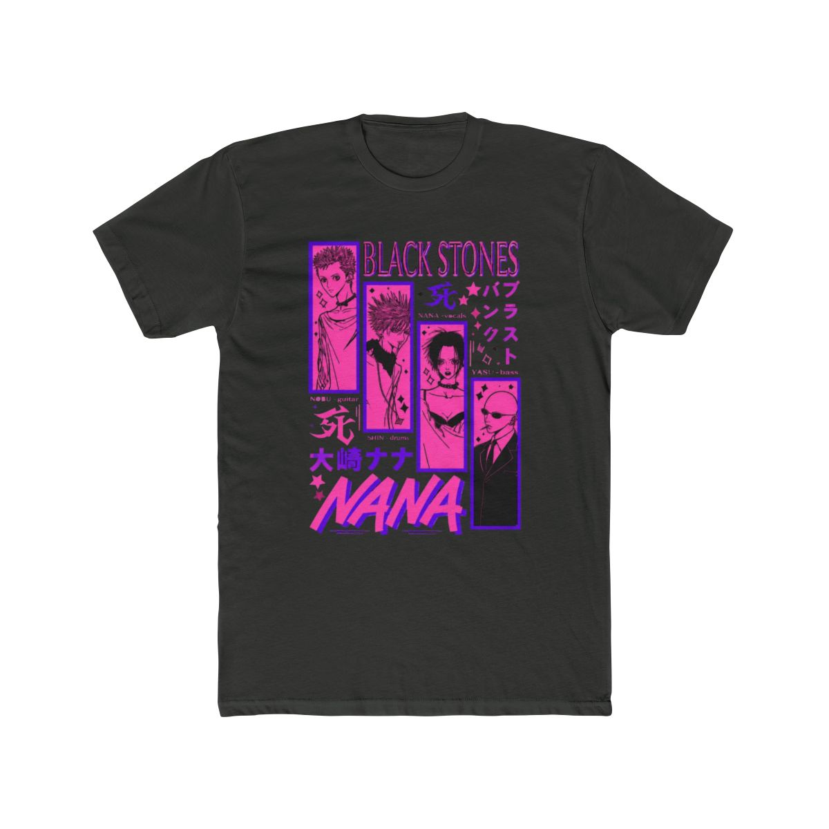 Nana Osaki T Shirt Black Stones Girl Kawaii Manga Anime Graphic Shirt All Size - alternate angle 5, merchandise